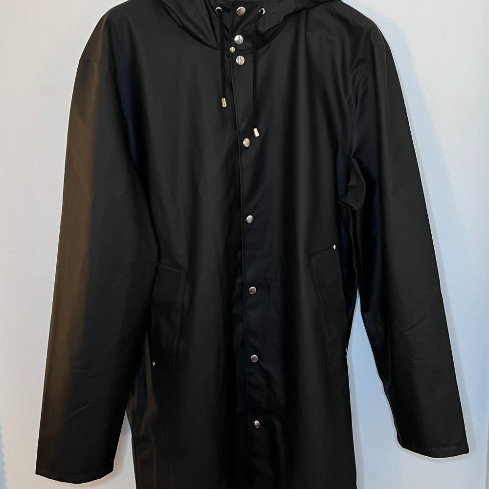 NWOT Stutterheim Black Stockholm Lightweight Raincoat - Sz. XXL